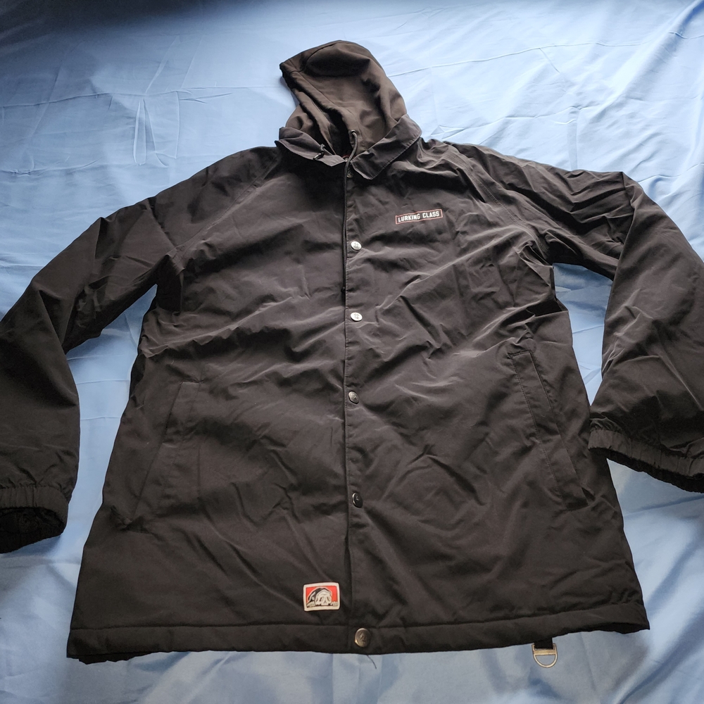 LURKING CLASS MEN'S SKI SNOWBORAD WINTER HOODED JACKET BLACK SIZE XLARGE IS USED